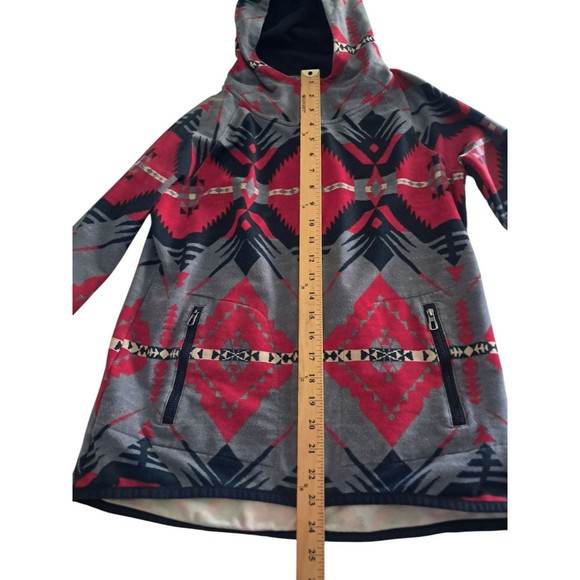 Lauren Ralph Lauren Aztec Navajo‎ Southwestern Full Zip Hoodie Red Women's Small - Picture 13 of 13